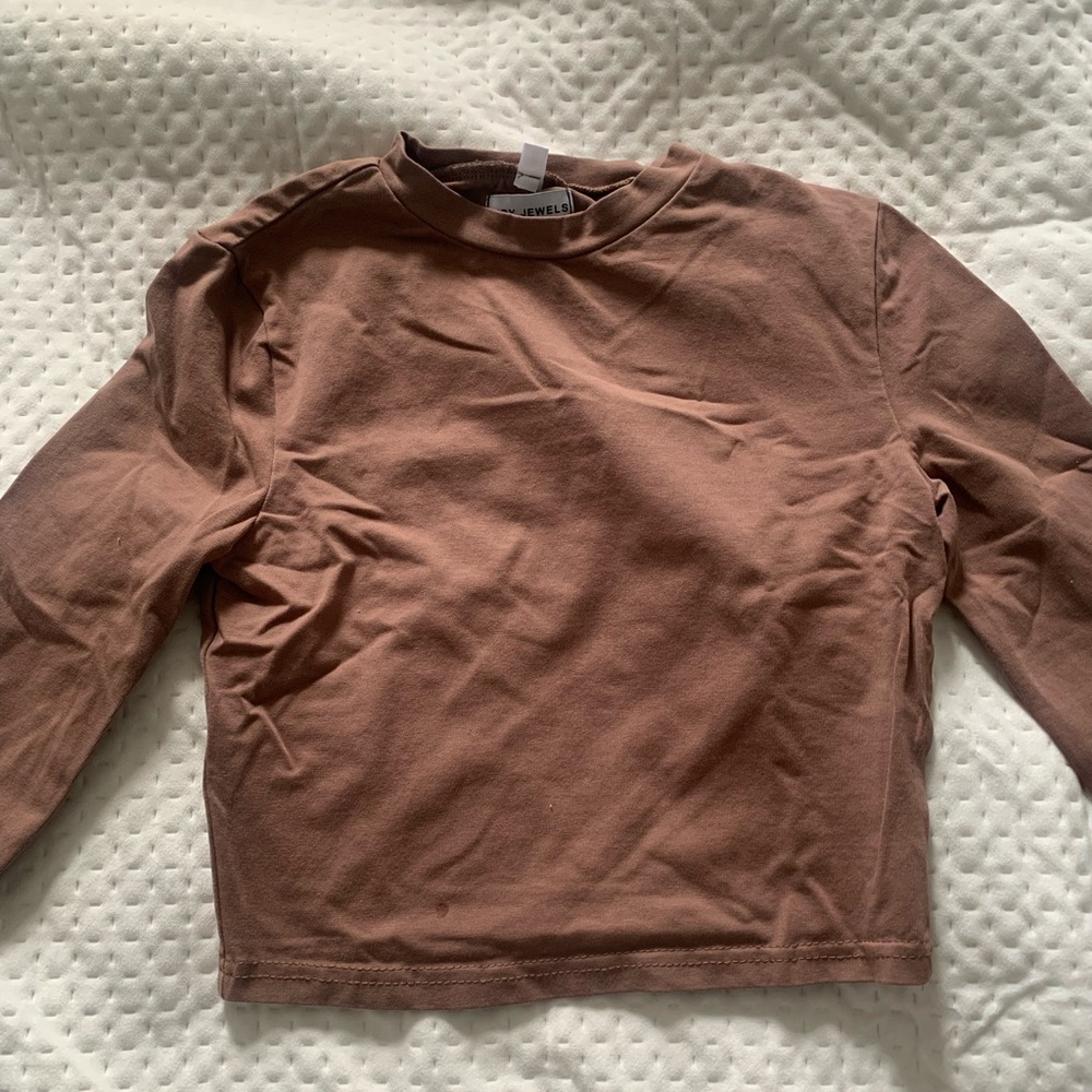 Brown longsleeve crop top